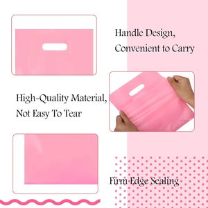 Plastic Shopping <b>Bags</b> 9 x 12 In Die Cut Handles Party Retail Goodie <b>Bag</b> <b>Medium</b> <b>Size</b> Bulk Pack - Product Image 4
