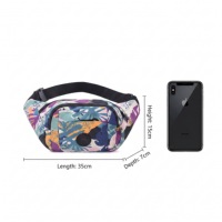 Riñonera impermeable con estampado colorido para mujer, riñonera de nailon de gran capacidad con múltiples bolsillos, bolso cruzado para el pecho, para uso diario al aire libre