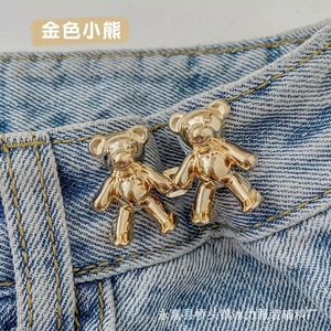 Bear Shape Metal Snap <b>Button</b> Waist Adjuster For Jeans And Skirts Cartoon Style Decorative Closure - Product Image 2