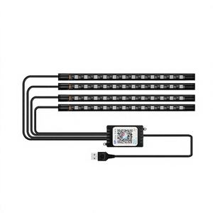 Lumières LED Ambiance Multicolores Universelles pour Voitures avec Contrôle Vocal, Application, Télécommande, Décoration Intérieure RGB, Synchronisation Musicale - Product Image 1