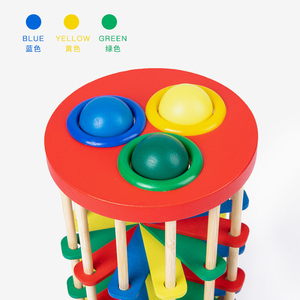 Juguete Educativo Montessori 2026, Tablero de Actividades para Niños con Bola Giratoria de Madera de Colores y Escalera de Caída - Product Image 5
