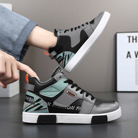 Chaussures montantes à lacets de luxe de marque de créateur pour hommes, tendance, à blocs de couleurs, semelle vulcanisée plate, style skateboard