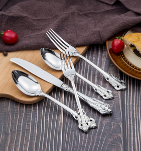 Commercio all'ingrosso di lusso antico manico in acciaio inox vintage argenteria posate per banchetti set di posate in argento per il matrimonio - Product Image 6