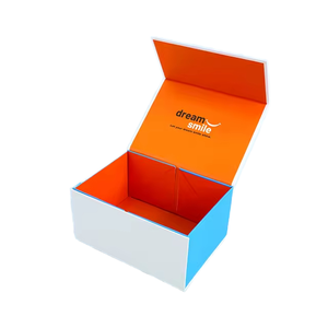 Recycled Materials Rigid Corrugated Board Gift <b>Box</b> with Glossy Lamination Custom Logo <b>Magnetic</b> Closure Handle & Ribbon - Product Image 1