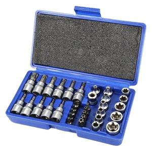 34Pc <b>Screwdriver</b> Socket <b>Set</b> 1/4 In Chrome Vanadium Steel <b>Bits</b> For Mechanical And Automotive Repair Tool Case - Product Image 5