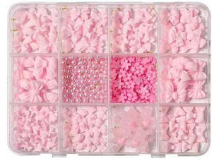 12 Grilles de Breloques pour Ongles Nœuds Roses, Nœuds en Résine 3D à Dos Plat, Décoration d'Ongles <span class=keywords><strong>avec</strong></span> <span class=keywords><strong>Strass</strong></span> pour Accessoires de Manucure DIY - Product Image 6