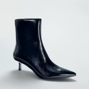2025 autunno nuovi prodotti stivali di marca in vera pelle da donna con chiusura a cerniera laterale a punta tacco gatto occidentale estate inverno - Product Image 6