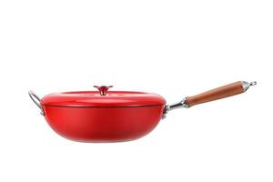 Sartén <span class=keywords><strong>Wok</strong></span> de hierro esmaltado de fondo plano con tapa y mango de madera-<span class=keywords><strong>Universal</strong></span> para inducción, eléctrica, horno, Artesanía no tóxica sin recubrimiento - Product Image 2