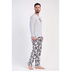Conjunto de Pijama de Manga Larga con Cuello Redondo para Hombre, con Bolsillos, Logotipo Personalizado, Conjunto de Bata de Seda y Algodón, Ropa de Casa, Estilo Casual, Tejido de Punto Estampado - Product Image 3