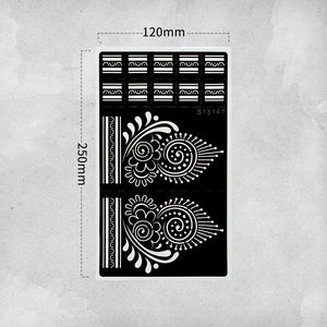 ภาพลายฉลุบนนิ้วลายเฮนน่าแบบเจาะรูลายฉลุศิลปะบนร่างกายลายฉลุแบบเล็กกลางอินเดียใหม่ - Product Image 5