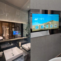 Espejo Inteligente para Baño con Pantalla Táctil LCD Rectangular de Diseño Moderno para Montar en la Pared, Espejo Mágico de Fitness Android