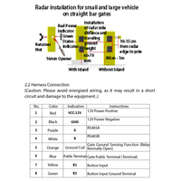 Détecteur de véhicule radar professionnel 24G YIYI-LD001 pour système de sécurité anti-collision de barrière de parking