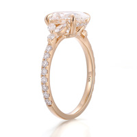 Bague en moissanite or 18 carats 4 carats, couleur D, VVS, tendance, simple, forme œuf de pigeon, bague de mariage personnalisable pour femme, vente chaude