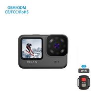 Caméra d'action sportive étanche IP68 WiFi 5K avec écran tactile, grand angle 170°, double écran, montable sur casque