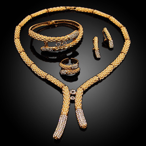 Zhuerrui Set di gioielli africani di <span class=keywords><strong>alta</strong></span> qualità Set di gioielli placcati in oro italiano Fashion Lady Dubai Style Set di gioielli HD20072014 - Product Image 4