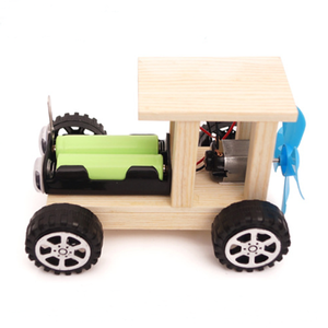 Coche de montaje DIY alimentado por aire, vehículos de juguete de madera, hélice de accionamiento de Motor eléctrico, juguetes educativos de ingeniería científica - Product Image 4
