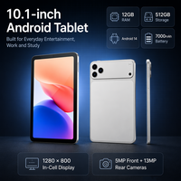 Tablette Android 14 de 10,1 pouces, 12 Go de RAM, 512 Go de ROM, batterie 7000 mAh, écran In-cell 1280*800, appareil photo 5MP + 13MP, tablette PC quad-core