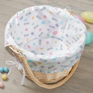 Doublure de panier de Pâques personnalisable en polyester avec broderie vintage et impression motif lapin - Product Image 6