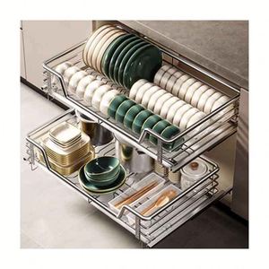 Kitchen Pantry Cabinet Pull Out Pots Plate Drawer Organizer <b>Shelves</b> Sliding Out Kitchen Storage <b>Wire</b> Basket for Kitchen Cabinets - Product Image 3