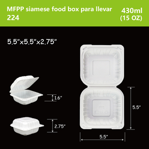 Caja de concha de embalaje de 5 pulgadas blanca caja para <span class=keywords><strong>hamburguesas</strong></span> contenedor desechable de alimentos microondable - Product Image 6