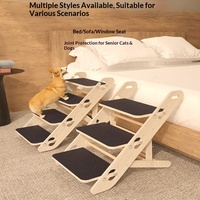 Escalier pliable en bois pour animaux de compagnie, marches pour lit ou canapé haut, rampe antidérapante pour chiens et chats de petite, moyenne et grande taille