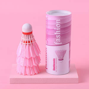 Trend ลูกขนไก่แบดมินตันสีชมพู,ขนห่านทำจากไม้ก๊อกธรรมชาติลูกขนไก่สำหรับฝึกทำราคาถูกแพ็ค12ชิ้น - Product Image 3