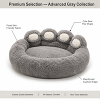 Lit pour chat en forme de patte d'ours, canapé-lit pour chien chaud d'hiver, lit pour animaux de compagnie en peluche épaisse toutes saisons pour grands chiens, plusieurs tailles, vente en gros OEM