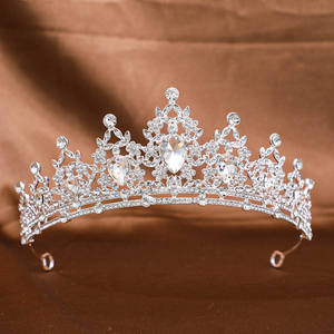 Nouvelle conception de couronne de mariage de luxe en alliage avec strass, couronne de mariée pour adulte, cérémonie de mariage, diadème en cristal, ornement de cheveux, <span class=keywords><strong>coiffe</strong></span> - Product Image 5