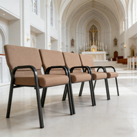 Silla de Iglesia Moderna Apilable para Pastor, Silla de Púlpito con Brazos, Reposabrazos Enlazables Duraderos, Sillas de Conferencia para Iglesia