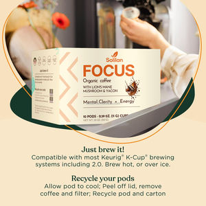 Café Instantâneo em Pó de Cogumelo Orgânico Lions Mane com Marca Privada OEM da Fábrica da China Compatível com Keurig K-Cup - Product Image 3