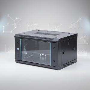 Gabinete de Datos Modular de Acero SPCC Reforzado de 6U, Montado en Pared, con Puerta de Vidrio Templado con Cerradura y Parte Superior de Malla Ventilada, para Oficina en Casa - Product Image 6