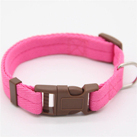 Collier pour chien personnalisé avec logo réfléchissant, rubans simples, motif uni, coton doux jaune, collier mignon pour chien, nylon et polyester de qualité supérieure, anneau en D