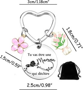 Llavero con Gráfico Floral para Anuncio de Embarazo, Regalo para Madre, Madrina, <span class=keywords><strong>Abuela</strong></span> - 'Vas a ser <span class=keywords><strong>Abuela</strong></span>' - Product Image 5