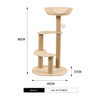 Structure d'escalade pour chat personnalisée en bois massif, motif tressé, capsule spatiale ronde minimaliste, maison pour chat