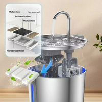 Distributeur d'eau intelligent pour animaux de compagnie en acier inoxydable 304, sans fuite, avec séparation des débris et contrôle intelligent, vente en gros