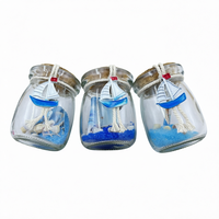 Bouteille à vœux en verre artisanal, bocal en forme de voilier, décoration de table DIY, cadeau de Noël et du Nouvel An