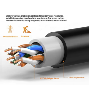Câble <span class=keywords><strong>Ethernet</strong></span> extérieur CAT5e haute vitesse 300M à 8 conducteurs torsadés en paire solide CCA de catégorie G652D en <span class=keywords><strong>fibre</strong></span> optique de haute qualité - Product Image 4