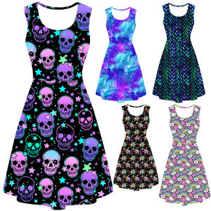 Abiti Estivi Senza Maniche con Stampa Leopardata <span class=keywords><strong>Arcobaleno</strong></span> Morbidi come Burro Design Personalizzato Vendita all'Ingrosso per Donne - Product Image 1