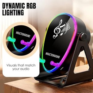 Wireless Induction Audio <b>Speaker</b> 5 in 1 with Phone Stand Wireless Charging RGB 180. Adjustable Holder for Phone Pad - Product Image 4