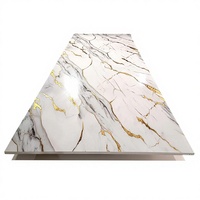 Panneau mural en PVC imitation marbre brillant, design moderne, ignifuge et étanche, pour hôtels et projets d'ingénierie