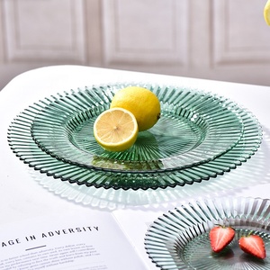 Piatti in <span class=keywords><strong>Vetro</strong></span> Verde Scanalato per Riso, Personalizzabili, Resistenti, 3 Misure per Matrimoni, Hotel ed Eventi - Product Image 4