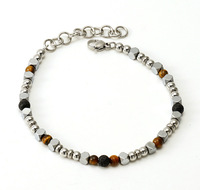 Bracelets en perles turquoise pour femmes, mode INS européenne, accessoires en acier inoxydable style volcan
