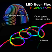 Bande LED néon RGBW 16*17mm, étanche IP67, contrôle TUYA ZIGBEE WIFI DMX, bande en silicone flexible, certifiée CE//RoHS/BIS