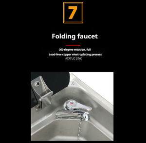 Évier pliable personnalisé en acier inoxydable 304 pour caravane RV et camping-car avec brûleur à <span class=keywords><strong>gaz</strong></span> - Product Image 2