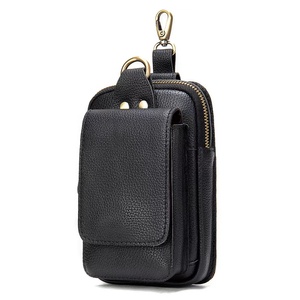 2024 novo design retro casa louca de couro real pu bolsa de cintura genuína bolsa de bolso para celular ao ar livre bolsa pequena com cinto de armazenamento