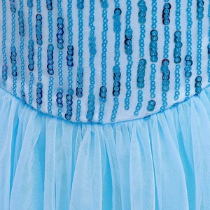 Costume de princesse Elsa pour filles, robe de fête en maille bleue à paillettes avec accessoires couronne et baguette magique pour Halloween, cosplay, anniversaire, jeu de rôle - Product Image 5
