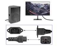 Câble d'extension d'alimentation 10A 250V 18AWG IEC C14 à montage sur panneau vers IEC C5, cordon d'alimentation CA pour ordinateur portable, alimentation pour serveurs PDU et UPS
