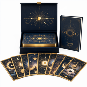Fabricante de Cartas de <span class=keywords><strong>Tarot</strong></span> Personalizadas, Mazo de 78 Cartas, Estampado en Dorado y Plateado, Caja Magnética con Tapa Abatible, Impresión Profesional - Product Image 2