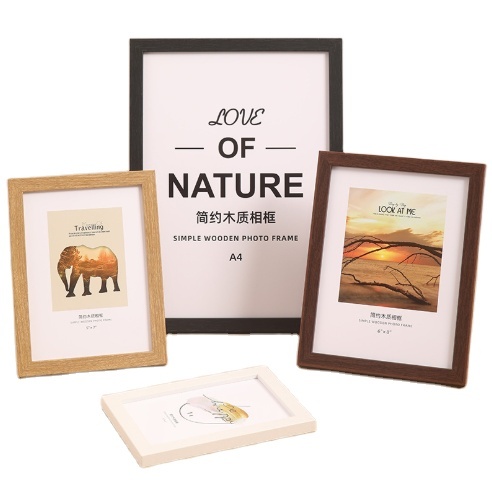 Modern 7 inch Size Wooden Photo Frame with UV Printing Retro Style Simple Iron Metal for Home Decor DIY Desk Use Picture Display