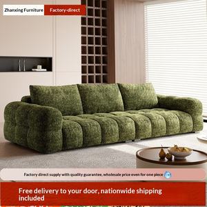 Tela Verde Oscuro Estilo Algodón de Azúcar, Moderna y Minimalista, Estilo Francés para Sala de Estar, Novedad 2025 - Product Image 1